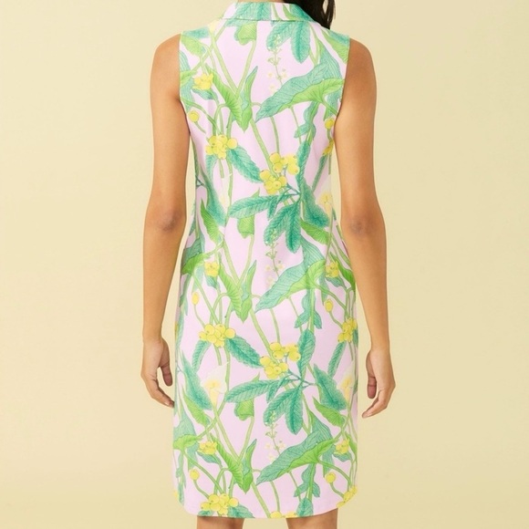 J. Mclaughlin • NWT Ayla Dress Catalina Cloth Lily Frond‎ Pink Green XS Preppy - Picture 4 of 12
